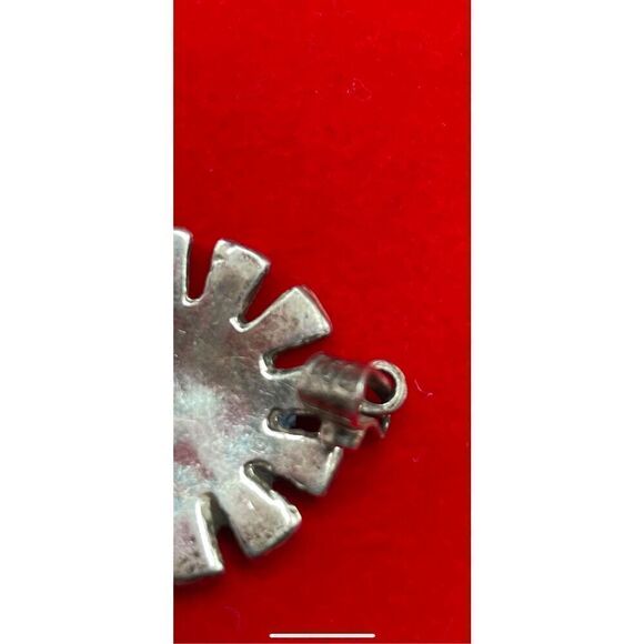 Vintage Sun Pendant Silver Real Turquoise Azurite Sugilite Coral Aztec 950 Rare - Picture 4 of 5